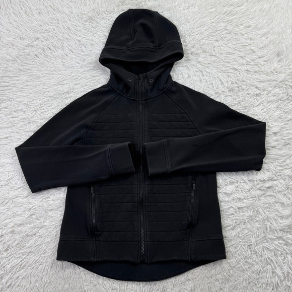lululemon athletica Tops - Lululemon‎ Sweater Womens 4 Black Fleece Be True Hoodie Sweatshirt Full Zip